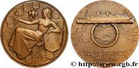FRANCE Médaille, Compagnie Transatlantique, Île-de-France MER ET MARINE : PAQUEBOTS, NAVIRES, BATEAUX 75 - Paris 1949 (59mm, 77,89g, 12h) -