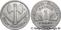 FRANCE 1 franc Francisque, légère, petit c FRENCH STATE Castelsarrasin 1944 (23mm, 1,25g, 6h) -