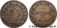 SWITZERLAND - CANTON OF LUCERNE 1 Batzen - X Rappen SWITZERLAND - CANTON OF LUCERNE 1808 (23mm, 2,68g, 6h) -