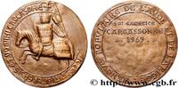 FRANCE Médaille, Banque populaire de l’Aude et de l’Arieg BANQUES - ÉTABLISSEMENTS DE CRÉDIT 1969 (68mm, 196,43g, 12h) -