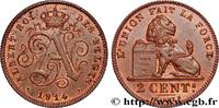 BELGIUM 2 Centimes monogramme d’Albert Ier légende françai BELGIUM 1914 (21,5mm, 4,00g, 6h) -