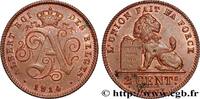 BELGIUM 2 Centimes monogramme d’Albert Ier légende françai BELGIUM 1914 (21,5mm, 4,00g, 6h) -