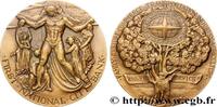 FRANCE Médaille, Commémoration du 150e anniversaire de la BANQUES - ÉTABLISSEMENTS DE CRÉDIT USA, New-York 1962 (76mm, 243,62g, 12h) -