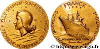 FRANCE Médaille, Paquebot France MER ET MARINE : PAQUEBOTS, NAVIRES, BATEAUX 76 - Le Havre 1962 (53,5mm, 68,80g, 12h) -