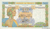 FRANCE 500 Francs LA PAIX FRANCE 500 Francs LA PAIX 1940 VF+ -