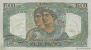 FRANCE 1000 Francs MINERVE ET HERCULE FRANCE 1000 Francs MINERVE ET HERCULE 1950 VF+ -