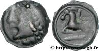 FRANCE Potin à la grosse tête laurée de gros globules GALLIA BELGICA - SEQUANI (Area of Besançon) c. 80-50 AC. (20,5mm, 6,48g, 9h) -