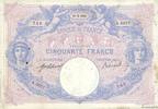FRANCE 50 Francs BLEU ET ROSE FRANCE 50 Francs BLEU ET ROSE 1914 VF -