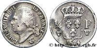 FRANCE 1/4 franc Louis XVIII LOUIS XVIII Lille 1824 (15mm, 1,25g, 6h) -