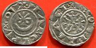 Französische Königliche Münzen DENIER PROVENCE MARQUISAT DE PROVENCE RAYMOND V OU VII DE BILLON A/ SOLEIL ET CROISSANT POIDS 0.86g -