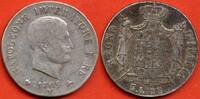 Ausländische Münzen ITALIE 5 LIRES NAPOLEONE IMPERATORE E RE 1809 M ATELIER MILAN TRANCHE EN RELIEF METAL ARGENT * / N° CATALOGUE : KM10.4 -
