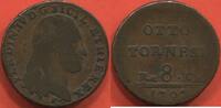 Ausländische Münzen ITALIE NAPLES ET SICILE 8 TORNESTI P RG EN CUIVRE POIDS 13.85g ETAT TB / N° CATALOGUE : KMC49 -