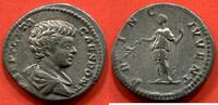Antike Münzen DENIER GETA FRERE DE CARACALLA 212 EN ARGNET A/ P SEPT GETA CAES PONT SON BUSTE JEUNE NU ET DRAPE A DROITE R/ PRINC IVVENT GETA EN HA -
