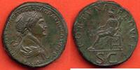 Antike Münzen SESTERCE TRAJAN 98-117 A/IMP CAES NER TRAIANO OPTIMO AVG GER DAC PMTR P COS VI PP SON BUSTE LAURE ET DRAPE A DROITE R/ FORTVNAE REDV -