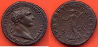 Antike Münzen 117 AS TRAJAN 98- A/IMP CAES NERVAE TRAIANO AVG GER DAC P M TR P COS V P P SON BUSTE LAURE A DROITE R/S P Q R OPTIMO PRINCIPI SC LA -