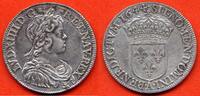 Französische Königliche Münzen DEMI-ECU LOUIS XIV 1643-1715 A LA MECHE COURTE POINT METAL ARGENT ANNEE 1644 A ATELIER PARIS * / N° CATALOGUE : G168 -