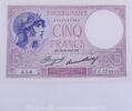 5 Francs Violet type 1917 5 Francs Violet 31.8.1933, C.57491/556, SUP -