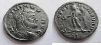 Rom Ae-1/4 Follis Ae-17 (1/4 Follis) von Galerius, geprägt in Siscia Rs. Genius n. l. stehend -