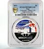 Niue 2 dollars Niue 2 dollars Passenger Jet Concorde - Mach PR70 PCGS colored silver coin 2011 -