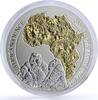 Rwanda 50 francs Rwanda 50 francs African Ounce Wildlife Gorillas Fauna gilded silver coin 2008 -