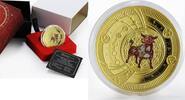 Cameroon 500 francs Cameroon 500 francs Zodiac Signs Taurus colored gilded proof silver coin 2018 -