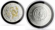 Rwanda 1000 francs Rwanda 1000 francs Zodiac Pisces Fish gilded silver coin 2009 -