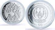 Rwanda 50 francs Rwanda 50 francs African Ounce Wildlife Gorillas Fauna proof silver coin 2008 -