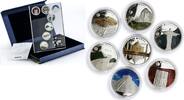 Mongolia 500 togrog Mongolia set of 7 coins Seven Wonders of the World colored silver coins 2008 -