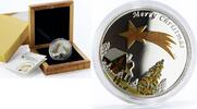 Palau 5 dollars Palau 5 dollars Merry Christmas series Shooting Star gilded silver coin 2010 -