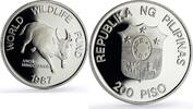 Philippines 200 piso Philippines 200 piso Mindoro Bull Wildlife WWF Fauna proof silver coin 1987 -