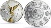 Mexico 1 onza Mexico 1 onza Libertad Angel of Independence Gilt silver coin 2004 -