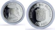 Philippines 200 piso Philippines 200 piso Mindoro Bull Wildlife WWF Fauna proof silver coin 1987 -