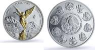 Mexico '-1 Mexico 1 onza Libertad Angel of Independence Gilt silver coin 2003 -
