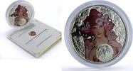 Niue 1 dollar Niue 1 dollar Cancer Zodiac Signs Mucha Art Color proof silver coin 2011 -