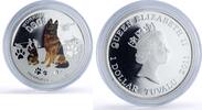 Tuvalu 1 dollar Tuvalu 1 dollar German Shepard Working Dogs Color proof silver coin 2011 -