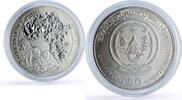 Rwanda 50 francs Rwanda 50 francs Lion African Ounce Wildlife Fauna Matte silver coin 2010 -