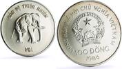 Vietnam 100 dong Vietnam 100 dong Elephant Protection Nature Wildlife Fauna silver coin 1986 -