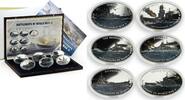 Tokelau 1 dollar Tokelau set 6 coins Battleships of World War II copper-nickel silverplated 2013 -