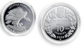 Ukraine 10 hryvnas Ukraine 10 hryvnia Eurasian Black Vulture Red Book Flora Fauna silver coin 2008 -