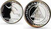 Nicaragua 10000 cordobas Nicaragua 10000 Cordobas 16th Winter Olympics Albertville 92 silver coin 1990 -