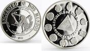 Nicaragua 5 cordobas Nicaragua 5 cordobas Ibero American series II Congo Monkey silver coin 1994 -