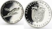 Panama 1 balboa Panama 1 balboa Calgary Olympic Winter Games series Ski Jumping silver coin 1988 -