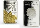 Cook Islands 5 dollars Cook Islands 5 dollars Christmas gilded proof silver coin 2011 -