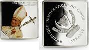 Congo 5 francs Congo 5 francs Pope John Paul the Second Santo Subito colored silver coin 2007 -