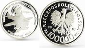 Poland 100000 zlotych Poland 100000 zlotych WWII series Battle of Britain Two Planes silver coin 1991 -