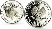 Poland 100 zlotych Poland 100 zlotych Animal series Moose Fauna proba proof silver coin 1978 -