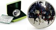Tokelau 1 dollar Tokelau 1 dollar Russian Troika Horses colored silver proof coin 2014 -