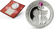 Belarus 20 rubles Belarus 20 rubles My Love Cats corundum silver coin 2011 -