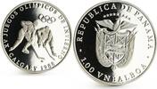 Panama 1 balboa Panama 1 balboa Calgary Olympic Winter Games series Hockey silver coin 1988 -