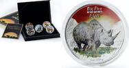 Congo 240 francs Congo set 5 coins Big Five African Animals colored silver coins 2008 -